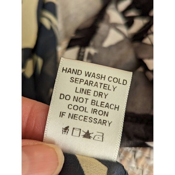 Pleione Women's Printed Semi-Transparent Dolman Sleeves Blouse Size Large - Picture 14 of 14